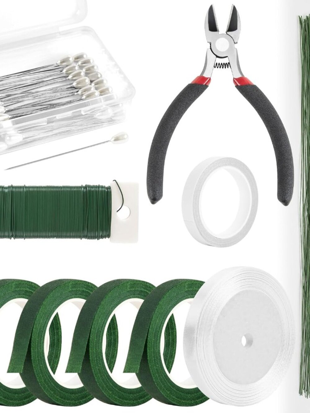 Floral Arrangement Kit with Green Floral Tape and Wire,26 Gauge Floral Stem Wire